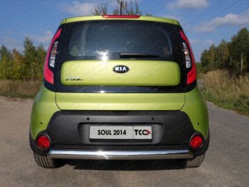 16 299 р. Защита заднего бампера (овальная) ТСС (нержавейка d75х42 мм) KIA Soul PS дорестайлинг (2014-2016)  с доставкой в г. Омск. Увеличить фотографию 1