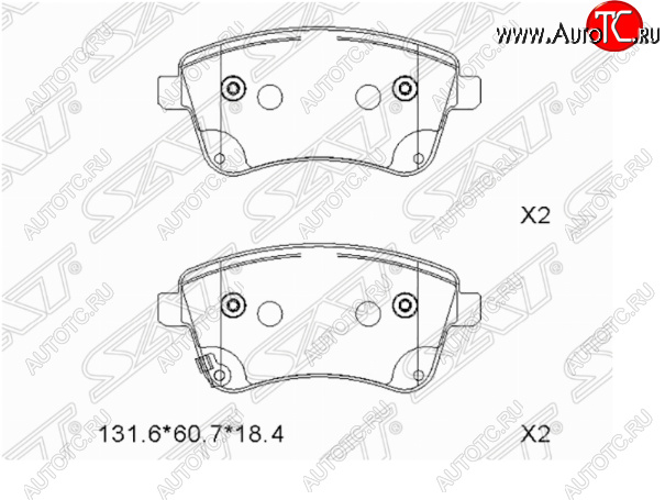 1 179 р. Комплект передних тормозных колодок SAT  KIA Venga (2009-2015) дорестайлинг  с доставкой в г. Омск