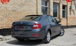 1 799 р. Имитация насадок глушителя на задний бампер Sport Skoda Octavia A7 дорестайлинг лифтбэк (2012-2017) (Неокрашенная)  с доставкой в г. Омск. Увеличить фотографию 2