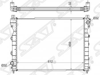 Радиатор двигателя SAT (пластинчатый, 1.8/2.0D/2.5, МКПП/АКПП) Land Rover Freelander 1 (1997-2006)