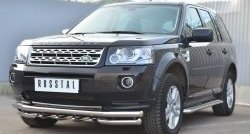 31 799 р. Защита переднего бампера (Ø63 мм с зубами, нержавейка) SLITKOFF Land Rover Freelander L359 1-ый рестайлинг (2010-2012)  с доставкой в г. Омск. Увеличить фотографию 3