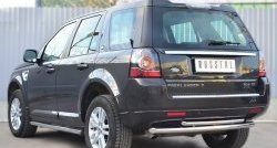 15 799 р. Защита порогов из круглой трубы диаметром 63 мм (рестайлинг) Russtal Land Rover Freelander L359 дорестайлинг (2006-2010) (Защита порогов со скосами на торцах (вариант 1))  с доставкой в г. Омск. Увеличить фотографию 6