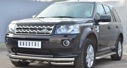 21 699 р. Широкая защита порогов (рестайлинг) SLITKOFF  Land Rover Freelander  L359 (2006-2010) дорестайлинг  с доставкой в г. Омск. Увеличить фотографию 3