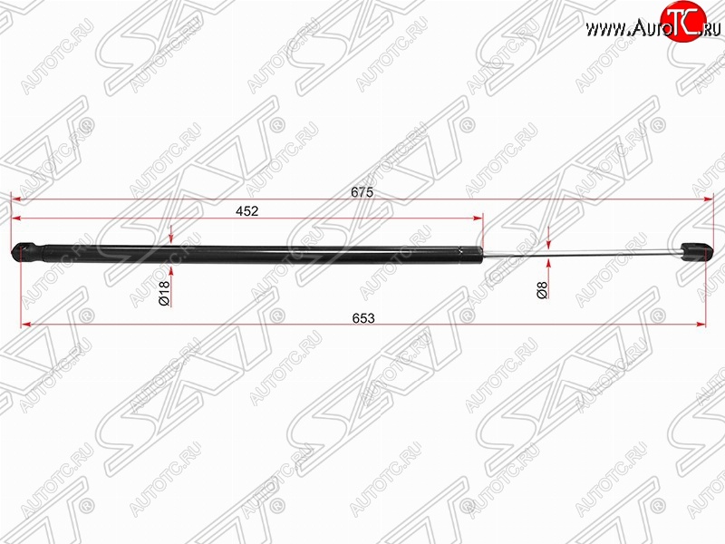 679 р. Правый упор крышки багажника SAT (газовый)  Land Rover Range Rover Sport  1 L320 (2005-2013) дорестайлинг, рестайлинг  с доставкой в г. Омск