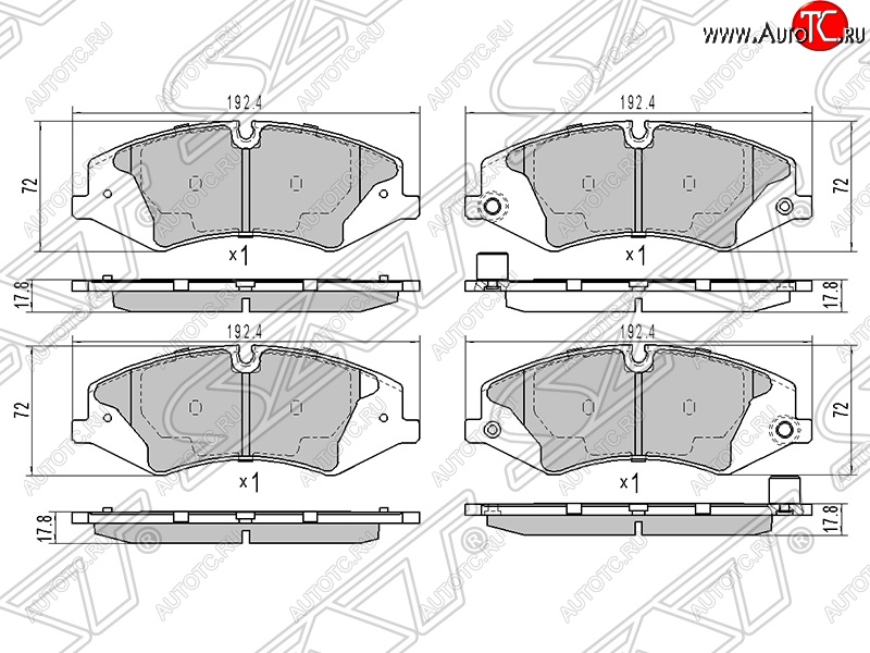 1 669 р. Колодки тормозные SAT (передние) Land Rover Range Rover 3 L322 дорестайлинг (2002-2006)  с доставкой в г. Омск