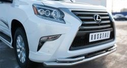 24 699 р. Защита переднего бампера (2 трубыØ63 и 42 мм, нержавейка) SLITKOFF  Lexus GX460  J150 (2013-2022) 1-ый рестайлинг, 2-ой рестайлинг  с доставкой в г. Омск. Увеличить фотографию 2