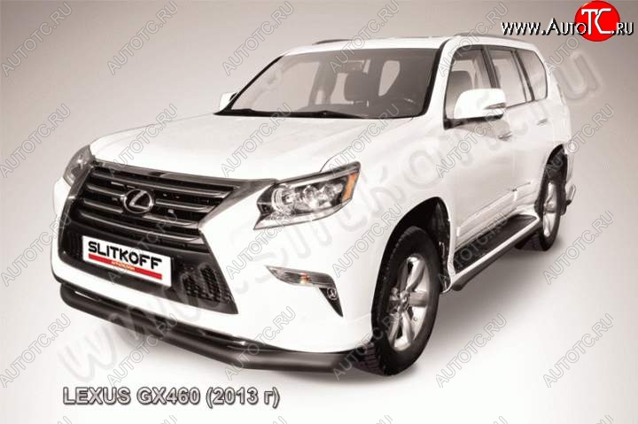 13 399 р. Защита переднего бампера из трубы d76 Slitkoff Lexus GX460 J150 1-ый рестайлинг (2013-2019) (Цвет: серебристый)  с доставкой в г. Омск