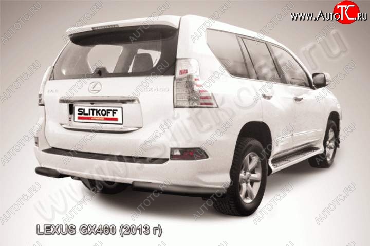 15 999 р. Защита заднего бампера из уголков d76 Slitkoff  Lexus GX460  J150 (2013-2022) 1-ый рестайлинг, 2-ой рестайлинг (Цвет: серебристый)  с доставкой в г. Омск