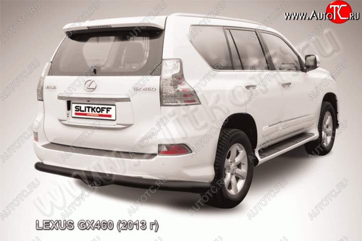 9 999 р. Защита заднего бампера из трубы d76 Slitkoff (радиусная)  Lexus GX460  J150 (2013-2022) 1-ый рестайлинг, 2-ой рестайлинг (Цвет: серебристый)  с доставкой в г. Омск