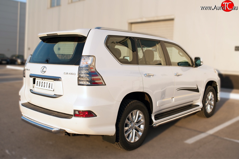 15 999 р. Защита заднего бампера (Ø76 мм, нержавейка) SLITKOFF Lexus GX460 J150 1-ый рестайлинг (2013-2019)  с доставкой в г. Омск