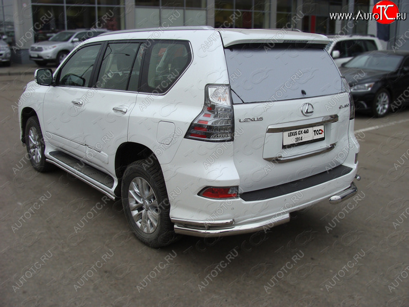 32 749 р. Защита заднего бампера (уголки двойные) ТСС 76,1/42 мм Lexus GX460 J150 1-ый рестайлинг (2013-2019)  с доставкой в г. Омск