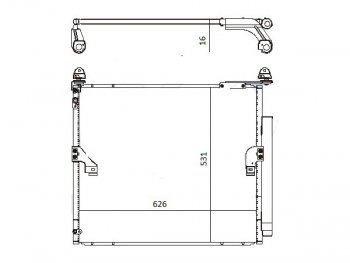 Радиатор кондиционера SAT Lexus (Лексус) GX460 (джи)  J150 (2009-2022), Toyota (Тойота) Land Cruiser Prado (Лэнд)  J150 (2009-2017)