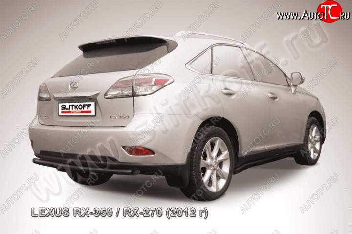 9 949 р. Защита заднего бампера из трубы d57 Slitkoff Lexus RX 270 AL20 дорестайлинг (2015-2019) (Цвет: серебристый)  с доставкой в г. Омск