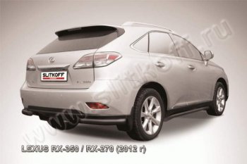 9 199 р. Защита заднего бампера из уголков d76 Slitkoff  Lexus RX  270 - RX350  AL10 (Цвет: серебристый)  с доставкой в г. Омск. Увеличить фотографию 1