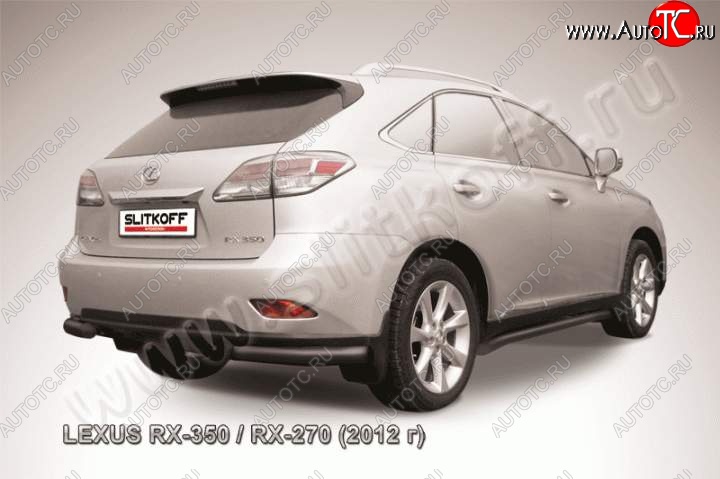 9 199 р. Защита заднего бампера из уголков d76 Slitkoff  Lexus RX  270 - RX350  AL10 (Цвет: серебристый)  с доставкой в г. Омск