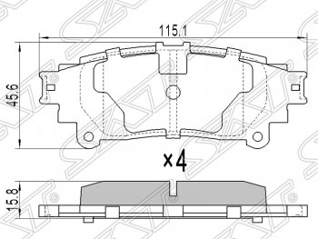 Колодки тормозные SAT (задние) Lexus RX350 AL10 дорестайлинг (2008-2012)