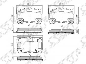 929 р. Колодки тормозные SAT (задние)  Lexus GS300  S190 (2007-2012), Toyota Crown  S180 (2003-2005), Toyota Mark X  X120 (2004-2009)  с доставкой в г. Омск. Увеличить фотографию 1