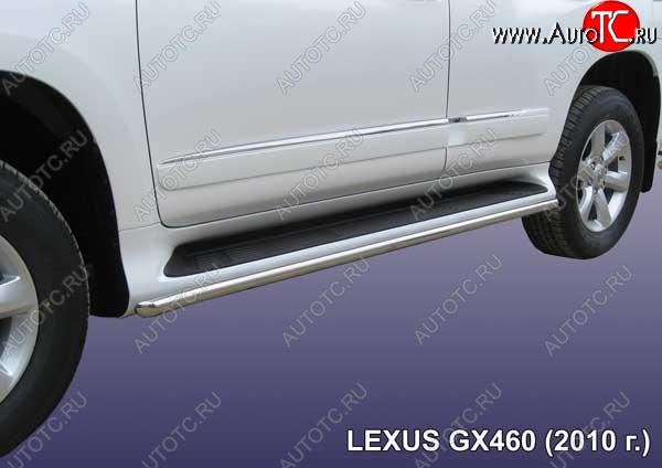 12 349 р. Защита порогов из труб d42 Slitkoff Lexus GX460 J150 дорестайлинг (2009-2013) (Цвет: серебристый)  с доставкой в г. Омск