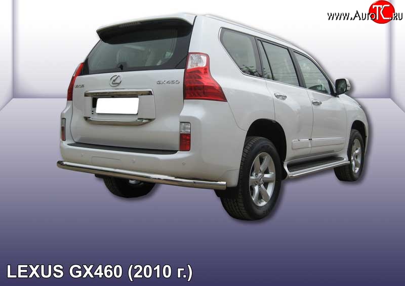 20 449 р. Защита заднего бампера из трубы диаметром 76 мм Slitkoff  Lexus GX460  J150 (2009-2013) дорестайлинг (Нержавейка, Полированная)  с доставкой в г. Омск