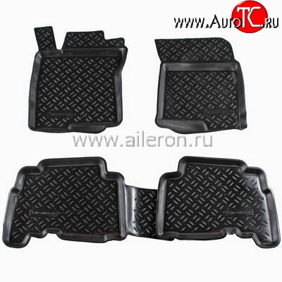 1 549 р. Коврики в салон Aileron 4 шт. (полиуретан) Toyota Land Cruiser Prado J150 дорестайлинг (2009-2013)  с доставкой в г. Омск