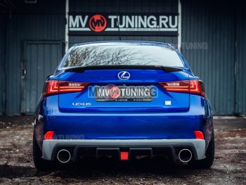 16 499 р. Диффузор заднего бампера MV tuning (со стоп сигналом и килями)  Lexus IS250  XE30 седан (2013-2016) дорестайлинг (Неокрашенный)  с доставкой в г. Омск. Увеличить фотографию 3