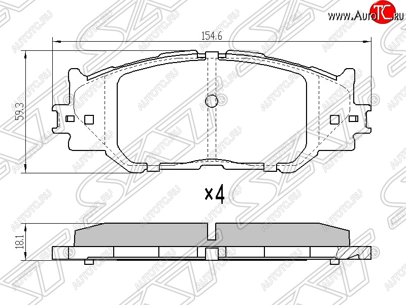 1 539 р. Колодки тормозные SAT (передние) Lexus IS350 XE20 седан дорестайлинг (2005-2013)  с доставкой в г. Омск