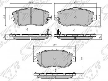 1 479 р. Колодки тормозные SAT (передние)  Lexus IS200 ( XE10 седан,  XE10) (1998-2005), Lexus IS300  XE10 седан (1998-2005), Lexus SC430  Z40 (2001-2006), Toyota Altezza (1998-2005), Toyota Aristo  S160 (1997-2001), Toyota Mark 2  X100 (1996-2000), Toyota Soarer  3 (1991-2001), Toyota Verossa (2001-2004)  с доставкой в г. Омск. Увеличить фотографию 1