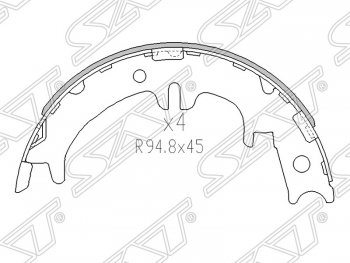 1 749 р. Колодки тормозные SAT (ручного тормоза) Lexus IS200 XE10 седан (1998-2005)  с доставкой в г. Омск. Увеличить фотографию 1