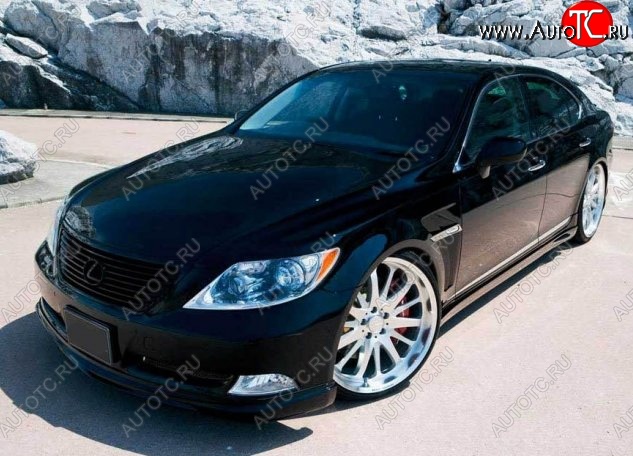 7 999 р. Накладка на передний бампер CT Lexus LS460 XF40 дорестайлинг (2006-2009) (Неокрашенная)  с доставкой в г. Омск