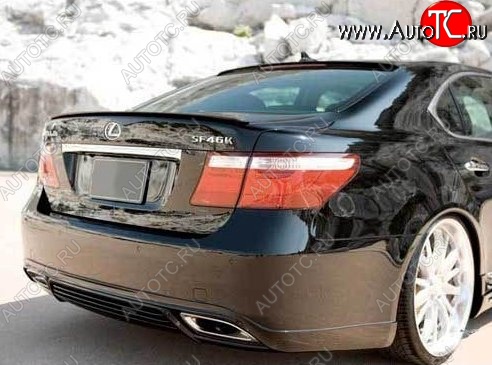 7 999 р. Накладка на задний бампер CT  Lexus LS460  XF40 (2006-2012) дорестайлинг, 1-ый рестайлинг (Неокрашенная)  с доставкой в г. Омск