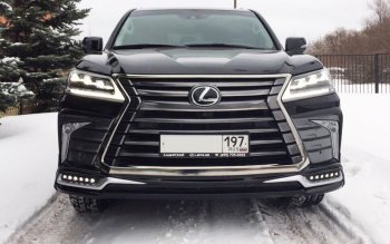 22 699 р. Накладка на передний бампер Автократ (без LED-оптики) Lexus LX570 J200 2-ой рестайлинг (2015-2022) (Неокрашенная)  с доставкой в г. Омск. Увеличить фотографию 10