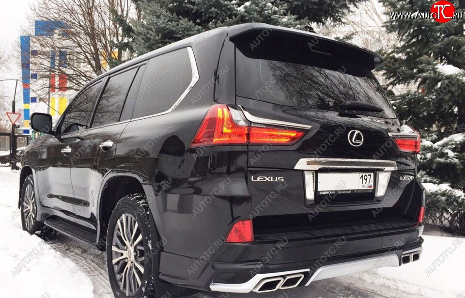 22 699 р. Накладка заднего бампера Автократ (без глушителя) Lexus LX450d J200 2-ой рестайлинг (2015-2022) (Неокрашенная)  с доставкой в г. Омск