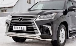 25 799 р. Защита переднего бампера (2 трубы Ø42 мм, нержавейка) Petroil Tuning  Lexus LX450d  J200 (2015-2022) 2-ой рестайлинг  с доставкой в г. Омск. Увеличить фотографию 4