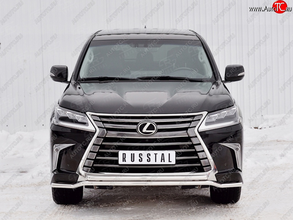 25 799 р. Защита переднего бампера (2 трубы Ø42 мм, нержавейка) Petroil Tuning  Lexus LX450d  J200 (2015-2022) 2-ой рестайлинг  с доставкой в г. Омск