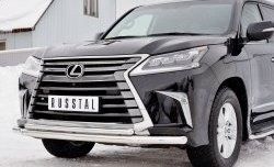 18 499 р. Защита переднего бампера (2 трубыØ63 и 42 мм, нержавейка) SLITKOFF Lexus LX450d J200 2-ой рестайлинг (2015-2022)  с доставкой в г. Омск. Увеличить фотографию 4