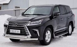 22 699 р. Защита переднего бампера (2 трубыØ63 мм, нержавейка) SLITKOFF Lexus LX450d J200 2-ой рестайлинг (2015-2022)  с доставкой в г. Омск. Увеличить фотографию 2