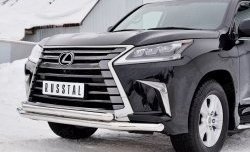 22 699 р. Защита переднего бампера (2 трубыØ63 мм, нержавейка) SLITKOFF Lexus LX450d J200 2-ой рестайлинг (2015-2022)  с доставкой в г. Омск. Увеличить фотографию 4