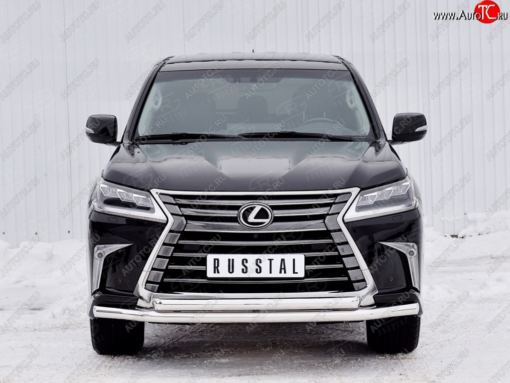 22 699 р. Защита переднего бампера (2 трубыØ63 мм, нержавейка) SLITKOFF Lexus LX450d J200 2-ой рестайлинг (2015-2022)  с доставкой в г. Омск