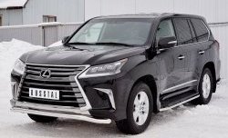 15 899 р. Защита переднего бампера (Ø63 мм, нержавейка) SLITKOFF Lexus LX450d J200 2-ой рестайлинг (2015-2022)  с доставкой в г. Омск. Увеличить фотографию 2