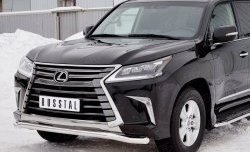 15 899 р. Защита переднего бампера (Ø63 мм, нержавейка) SLITKOFF Lexus LX450d J200 2-ой рестайлинг (2015-2022)  с доставкой в г. Омск. Увеличить фотографию 4