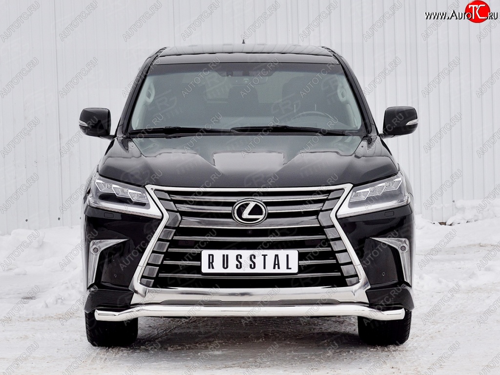 15 899 р. Защита переднего бампера (Ø63 мм, нержавейка) SLITKOFF Lexus LX450d J200 2-ой рестайлинг (2015-2022)  с доставкой в г. Омск