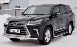 15 749 р. Защита переднего бампера (Ø76 мм, нержавейка) SLITKOFF Lexus LX450d J200 2-ой рестайлинг (2015-2022)  с доставкой в г. Омск. Увеличить фотографию 2