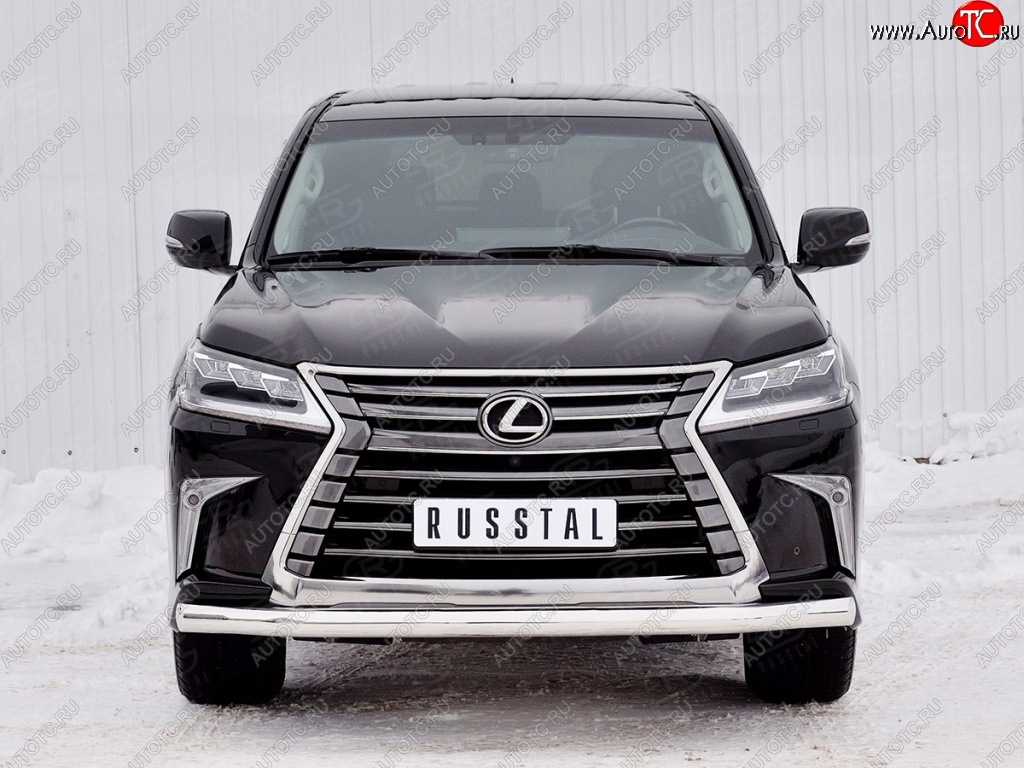 15 749 р. Защита переднего бампера (Ø76 мм, нержавейка) SLITKOFF Lexus LX450d J200 2-ой рестайлинг (2015-2022)  с доставкой в г. Омск