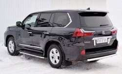 14 999 р. Защита заднего бампера (Ø63 мм, нержавейка, NOT F-SPORT/HERITAGE) SLITKOFF  Lexus LX450d  J200 - LX570  J200  с доставкой в г. Омск. Увеличить фотографию 2