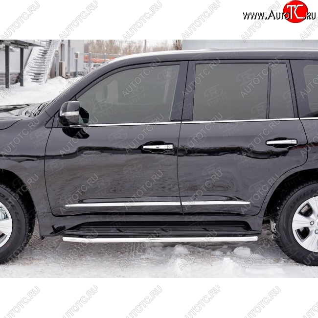 13 349 р. Защита порогов из круглой трубы диаметром 42 SLITKOFF v3 Lexus LX570 J200 2-ой рестайлинг (2015-2022)  с доставкой в г. Омск