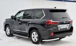 13 999 р. Защита заднего бампера (Ø63 мм уголки, нержавейка) Russtal Lexus LX450d J200 2-ой рестайлинг (2015-2022)  с доставкой в г. Омск. Увеличить фотографию 2