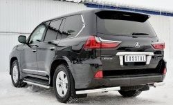 13 999 р. Защита заднего бампера (Ø63 мм уголки, нержавейка) Russtal Lexus LX450d J200 2-ой рестайлинг (2015-2022)  с доставкой в г. Омск. Увеличить фотографию 4