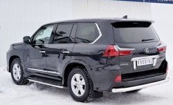 15 649 р. Защита заднего бампера (Ø76 мм, нержавейка) Russtal Lexus LX450d J200 2-ой рестайлинг (2015-2022)  с доставкой в г. Омск. Увеличить фотографию 2