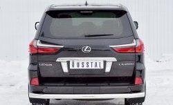 15 649 р. Защита заднего бампера (Ø76 мм, нержавейка) Russtal Lexus LX450d J200 2-ой рестайлинг (2015-2022)  с доставкой в г. Омск. Увеличить фотографию 1