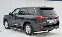 18 499 р. Защита заднего бампера (Ø76 мм уголки, нержавейка) Russtal Lexus LX450d J200 2-ой рестайлинг (2015-2022)  с доставкой в г. Омск. Увеличить фотографию 2